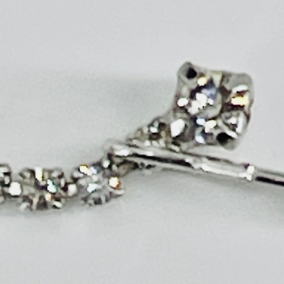 Wiesner Signed Tennis Necklace Rhinestone Crystal 15" Silver Tone MCM VTG RARE - Picture 10 of 16